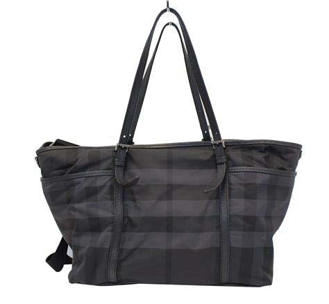 Burberry Graceford Nylon Tonal Check Diaper Bag 